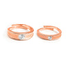 Rose Gold Modern Love Couple Rings