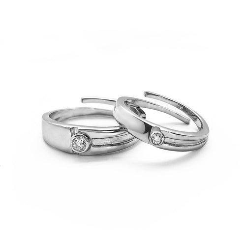 Silver Young Love Couple Rings