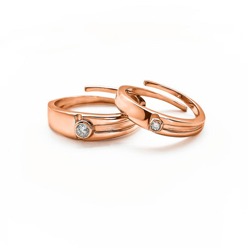 Rose Gold Young Love Couple Rings