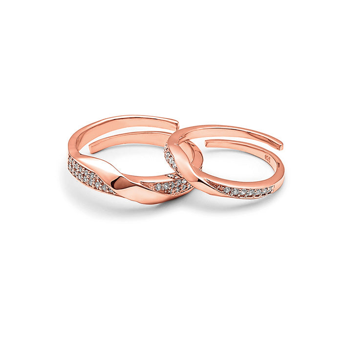 Amazon.com: Daesar 18ct Gold Rings for Women and Men Gold Ring Set Crossed  With 0.12ct Diamond Ring Women and Men Rose Gold Rings Women Size 5 & Men  Size 10: Clothing, Shoes