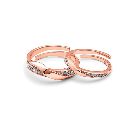 Rose Gold Forever Linked Couple Rings