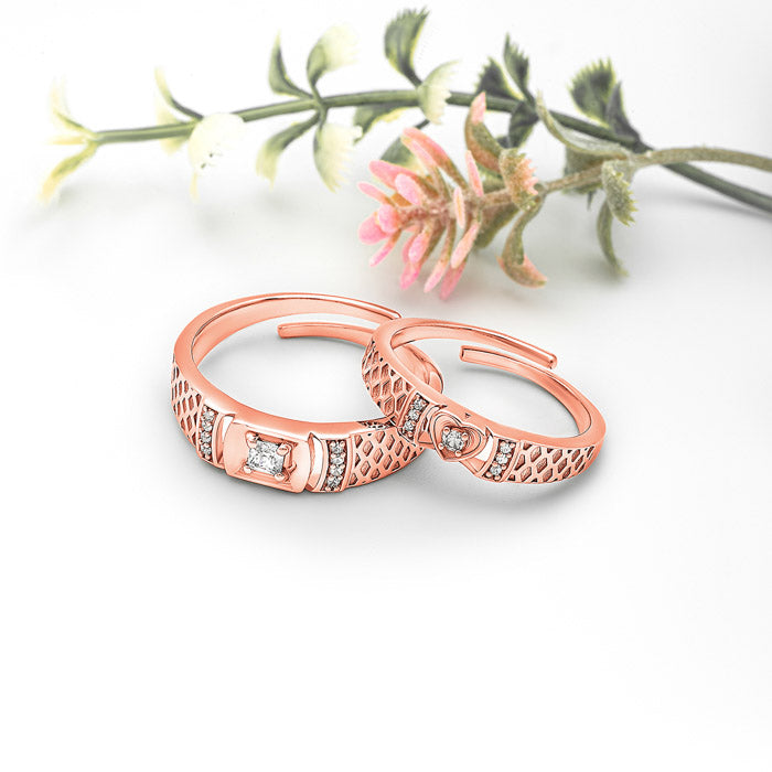 Buy 14k Rose gold ring - promise ring - Couple ring set online at  aStudio1980.com