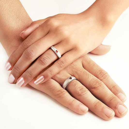 Silver Better Half Couple Rings