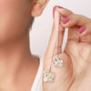 Silver White Butterfly Earrings