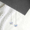 Silver White Butterfly Earrings