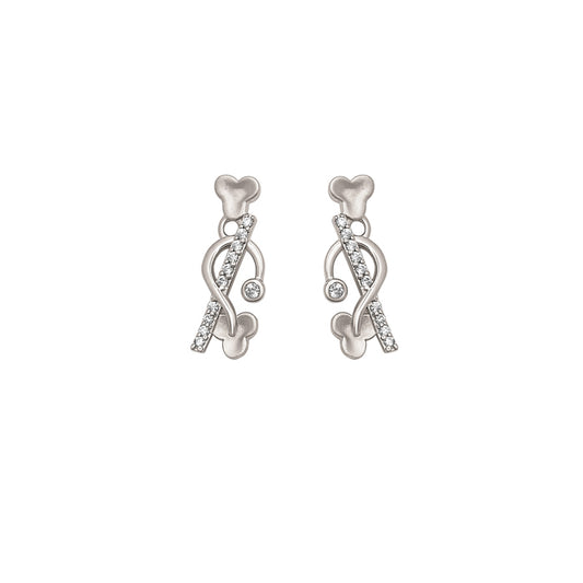 Silver Cluster Earrings