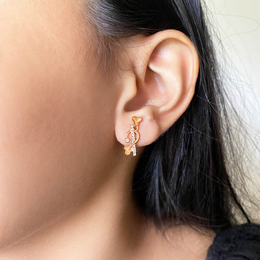 Rose Gold Cluster Earrings