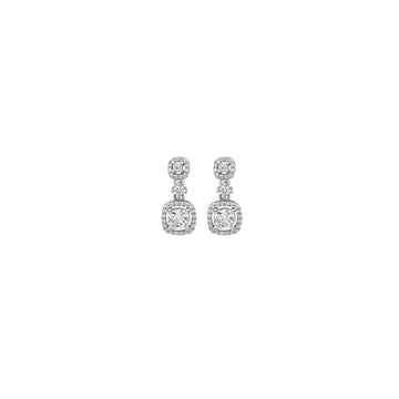 Silver White Royalty Earrings