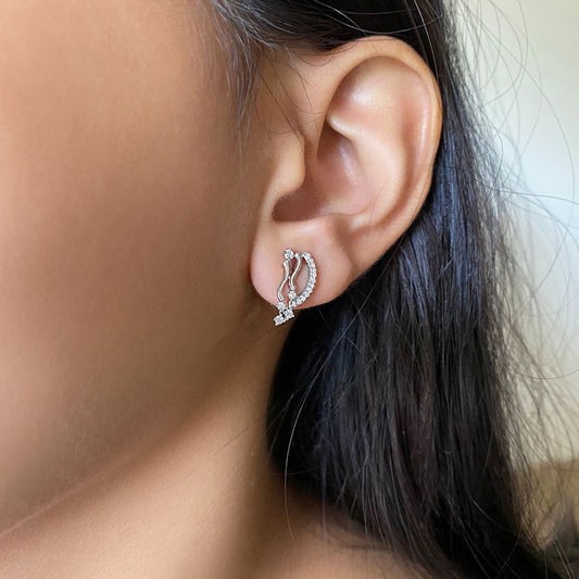 Silver Abstract Earrings