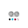 Silver Wheel Of Heart Earrings (5 in 1 Crystal)