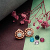 Rose Gold Wheel Of Heart Earrings (5 in 1 Crystal)