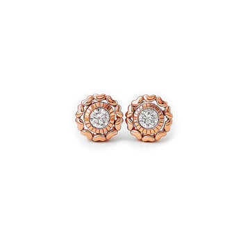 Rose Gold Wheel Of Heart Earrings (5 in 1 Crystal)