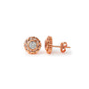 Rose Gold Wheel Of Heart Earrings (5 in 1 Crystal)