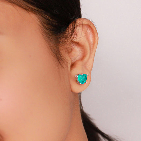 Silver Sea Blue Earrings