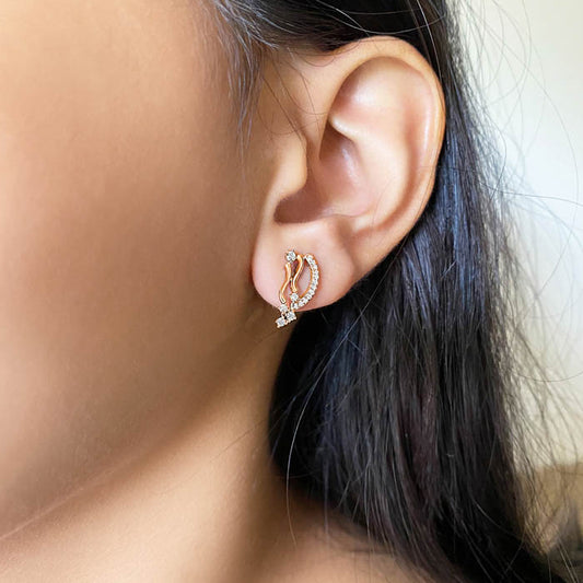 Rose Gold Abstract Earrings