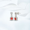 Silver Red Royalty Earrings