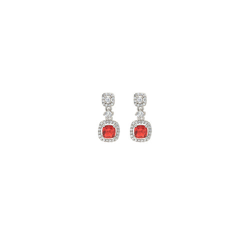 Silver Red Royalty Earrings