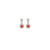 Silver Red Royalty Earrings