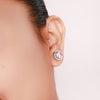 Silver Pink Poise Round Studs