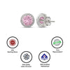 Silver Pink Poise Round Studs