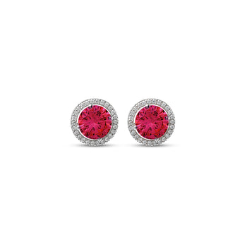 Silver Cherry Crush Round Studs