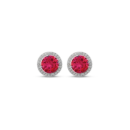 Silver Cherry Crush Round Studs