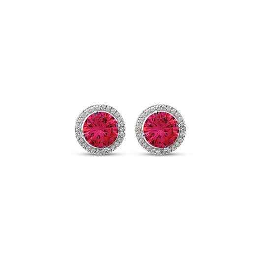 Silver Cherry Crush Round Studs