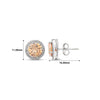 Silver Champagne Crystal Round Studs