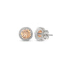 Silver Champagne Crystal Round Studs