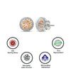 Silver Champagne Crystal Round Studs