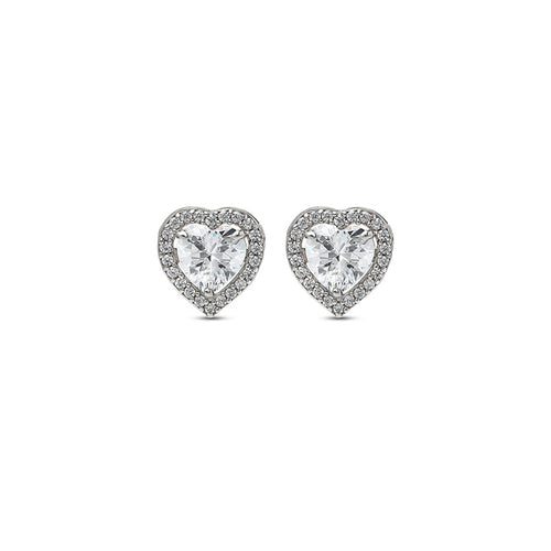 Silver Classic Kiara Heart Studs