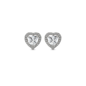 Silver Classic Kiara Heart Studs
