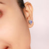 Silver Violet Vista Heart Studs