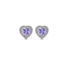 Silver Violet Vista Heart Studs