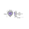 Silver Violet Vista Heart Studs