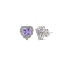 Silver Violet Vista Heart Studs