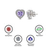Silver Violet Vista Heart Studs