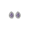 Silver Violet Vista Pear Studs