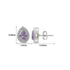 Silver Violet Vista Pear Studs