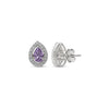 Silver Violet Vista Pear Studs