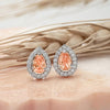 Silver Champagne Crystal Pear Studs