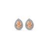 Silver Champagne Crystal Pear Studs