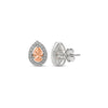 Silver Champagne Crystal Pear Studs