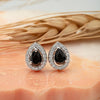 Silver Night Aura Pear Studs