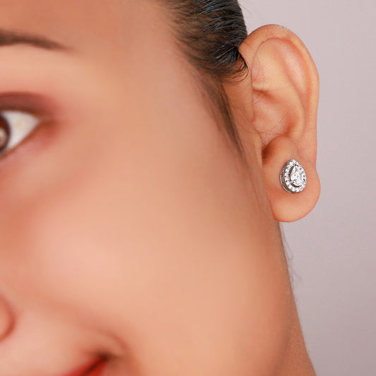 Silver Classic Kiara Pear Studs