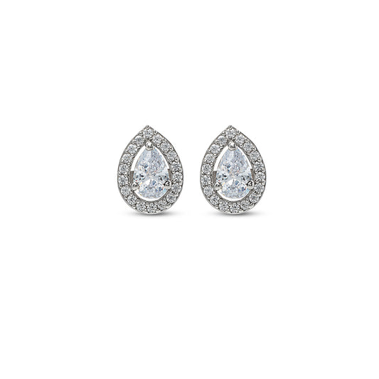Silver Classic Kiara Pear Studs