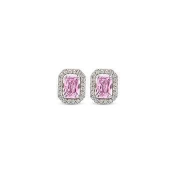 Silver Pink Poise Studs