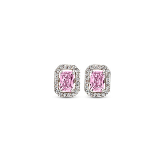 Silver Pink Poise Studs