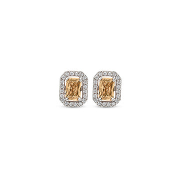 Silver Champagne Crystal Studs