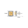 Silver Champagne Crystal Square Studs